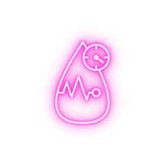 Obraz premium health blood pressure drop measure neon icon