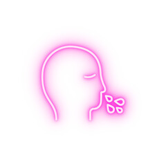 health allergy cold cough neon icon