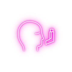 health asthma breathing inhaler neon icon