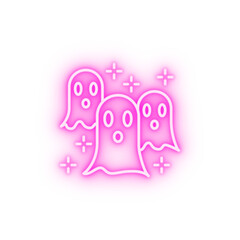 Halloween fear ghost horror nightmare paranormal spooky neon icon
