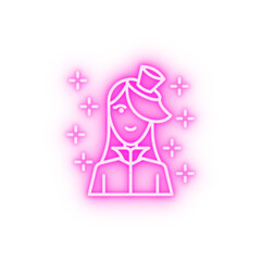 Halloween avatar people spooky woman costume neon icon