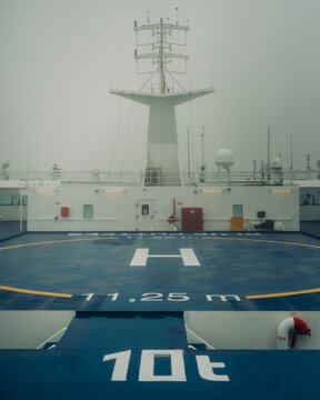 Helipad atop the ferry to Newfoundland, Channel-Port aux Basques, Newfoundland and Labrador, Canada