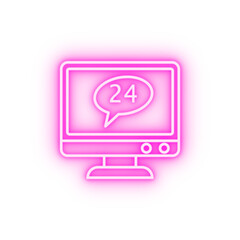 24 hours neon icon