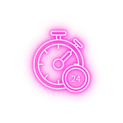 Stopwatch neon icon