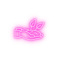 Sustainable business future neon icon