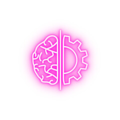 Artificial intelligence computer neon icon