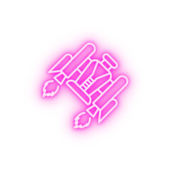 Jet pack neon icon