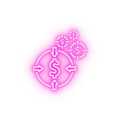 Financial savings neon icon