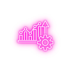 Financial profits neon icon