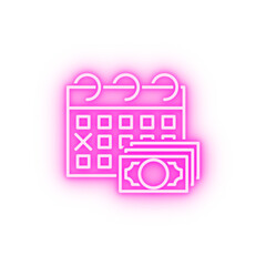 Financial payday neon icon