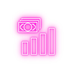 Financial profits neon icon