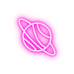 Planet space neon icon