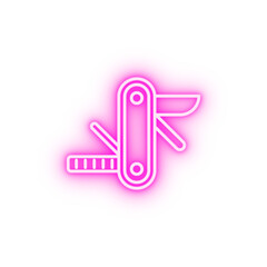 Emergencies multi knife neon icon