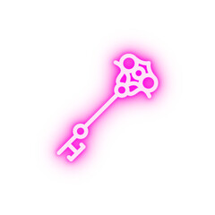 Key esoteric neon icon