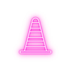 Emergencies traffic cone neon icon