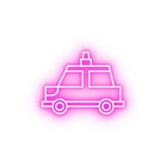 Emergencies police car neon icon