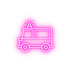 Emergencies ambulance neon icon