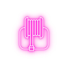 Emergencies fire hose neon icon