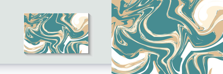 Abstract Yellow and Green Marble Background Wallpaper. Marble Wall Art. Home Wall Decoration.