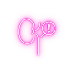kidney disease medical neon icon