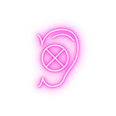 deaf disease medical neon icon