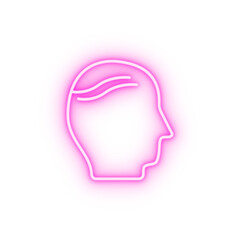 baldness disease head neon icon