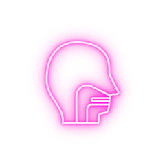 throat disease medical neon icon