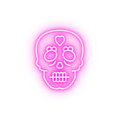 day of the dead skull neon icon