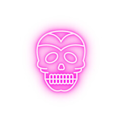 day of the dead skull neon icon