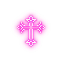 day of the dead mexican cross neon icon