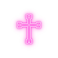 cross day of the dead mexico neon icon