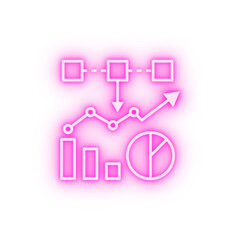 data analysis infographic neon icon