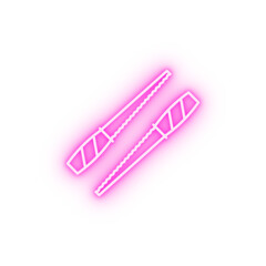 Hand jigsaw neon icon