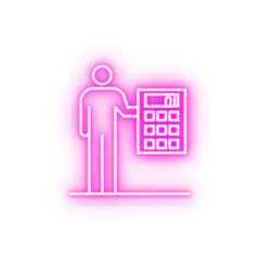 businessman neon icon