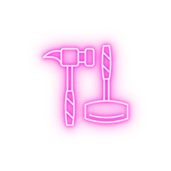 Hammers neon icon