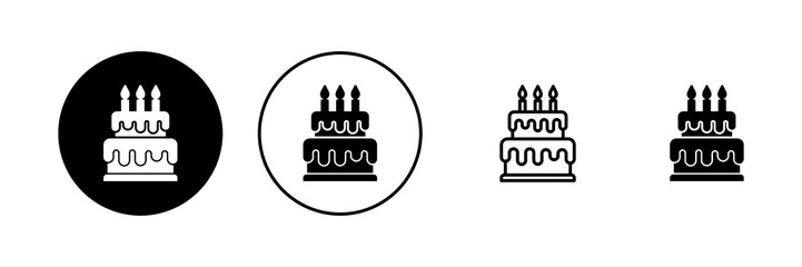 Cake icon vector. Cake sign and symbol. Birthday cake icon