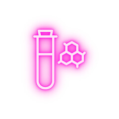 Flask  molecule neon icon