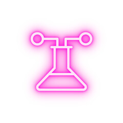 Flask  molecule neon icon