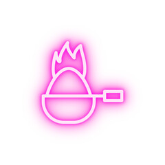 Obraz premium Spoon powder fire neon icon
