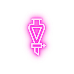 Fototapeta premium Flask chemistry neon icon