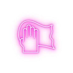 Arm handkerchief carwash neon icon