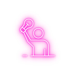 Idea man businessman neon icon