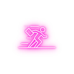 Businessman speed job neon icon