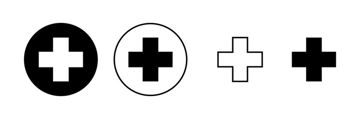 Fototapeta premium Plus icon vector. Add plus sign and symbol