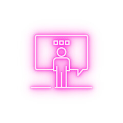 Fototapeta premium Communication conference person neon icon