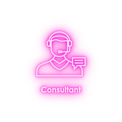 comment consultant neon icon
