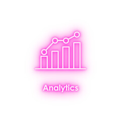 chart analytics growth neon icon