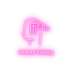 head arrow neon icon