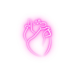 Heart Organ neon icon