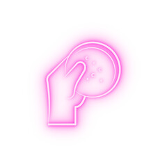 Petri dish Hand neon icon
